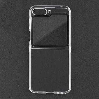 Genomskinligt fodral för Samsung Galaxy Z Flip5 5G, stötsäkert gångjärn TPU-telefonskal med linsfilm av härdat glas