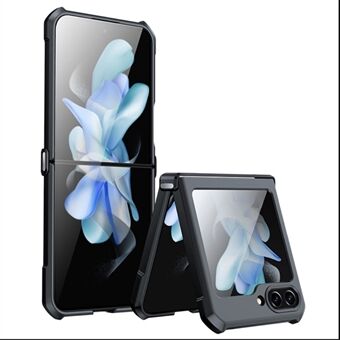 XUNDD för Samsung Galaxy Z Flip5 5G Akryl+TPU telefonfodral med bakre liten skärm härdat glasfilm - svart