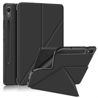 Tabletfodral för Samsung Galaxy Tab S9 SM-X710, SM-X716B, SM-X718U i PU-läder med origami-stativ, skyddande omslag.