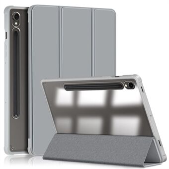 Skyddande fodral för Samsung Galaxy Tab S9 (SM-X710 / SM-X716B / SM-X718U) PU+TPU+Acrylic Tri-fold Stativetui med pennplats