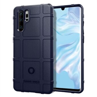 För Huawei P30 Pro Rugged Square Grid Texture TPU skyddsfodral