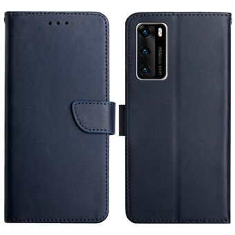 För Huawei P40 Nappa Texture Enfärgad Stöd Plånbok Stand Äkta läder + TPU Flip Phone Shell