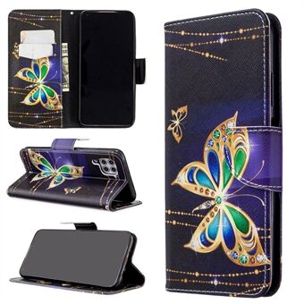 Mönster Printing plånbok Stand Leather Phone Flip Case för Huawei P40 Lite / nova 6 SE / Nova 7i
