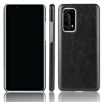 Litchi Skin Leather Coated PC Back Phone Shell för Huawei P40 Pro Plus