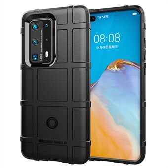 Robust Square Grid Texture Thicken Anti-shock TPU-fodral för Huawei P40 Pro +