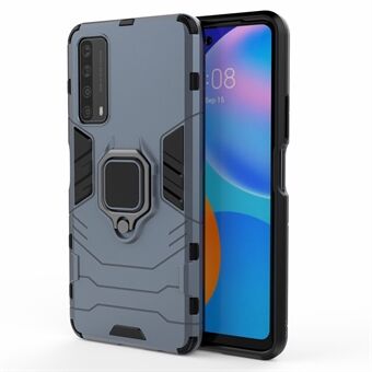 Dual-Layer TPU + PC Hybrid Phone Case + Finger Ring Kickstand för Huawei P Smart 2021 / Y7a
