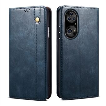Waxy Crazy Horse Texture Leather Full Protection Stand Telefonfodral för Huawei P50 Pro
