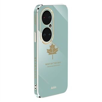 Straight Edge telefonfodral för Huawei P50 Pro 4G galvaniserat Maple Leaf TPU-skal