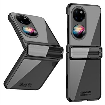 För Huawei P50 Pocket galvanisering Klart fodral Hårt PC-skyddande telefonskal med liten skärmfilm