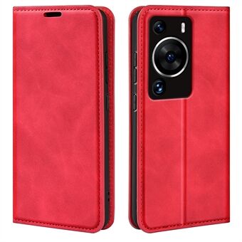 För Huawei P60 Pro Skin-touch läder telefonplånboksfodral Folio Flip Stand Telefonskydd