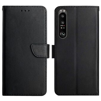 Stötsäker plånbok med Stand Flip Mobilfodral Nappa Texture telefonfodral i äkta läder för Sony Xperia 1 III 5G