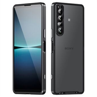För Sony Xperia 1 IV 5G Aluminiumlegeringsram+TPU Anti- Scratch telefonbaksida Anti-drop Löstagbart 2-i-1 matt telefonfodral med linsskydd+linsfilm