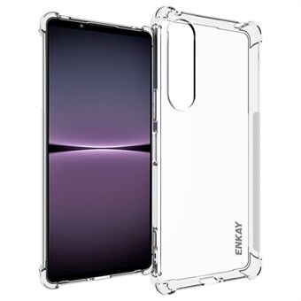 ENKAY HAT Prince För Sony Xperia 1 V telefonfodral Anti-slip Strip Edge Drop-proof TPU Clear Phone Cover