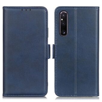 För Sony Xperia 1 V Cowhide Texture Phone Cover Stand Skyddande telefonfodral