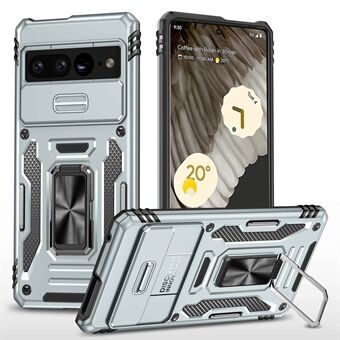 Armor Series Hard PC Soft TPU-fodral för Google Pixel 7 Pro 5G Chockabsorberande telefonfodral med skyddande ställ och skjutbart kameraskydd.