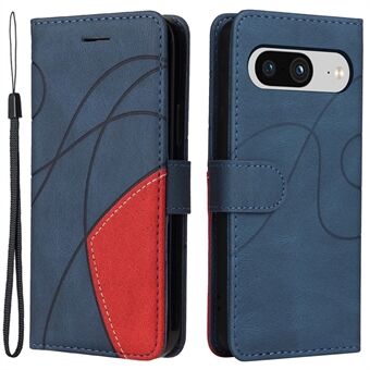 KT Leather Series-1 Fodral för Google Pixel 8 Telefonväska med dubbelfärgat splicing, plånbok i konstläder ställ-skydd.