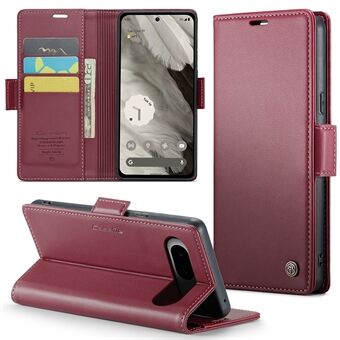 CASEME 023-serien för Google Pixel 8 RFID-blockerande plånboksställ med litchimönstrad PU-läderfodral för telefon