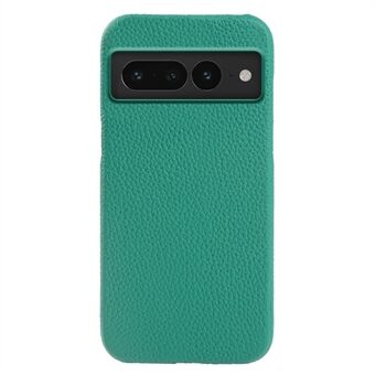 För Google Pixel 7 Pro 5G Litchi Texture Magnetic Phone Case Äkta nötläder + PC Anti-drop-skydd