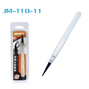 JAKEMY JM-T10-11 antistatisk pincett i rostfritt Steel med byte av Head