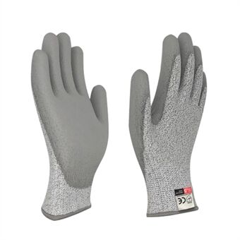 MH-F124 1 par PU-belagda HPPE 5-nivås skärtåliga handskar Industri Handskydd Fullfingerhandskar