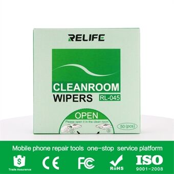 RELIFE RL-045 50st/påse Dragtyp Antistatisk dammfri trasa för telefonreparation Wiper Cleaner