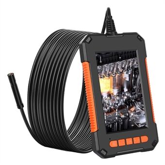P40 2m hårdtråd 4.3-tums skärm 8 mm HD 1080P industriellt endoskop Uppladdningsbar 8-LED borescope Vattentät inspektionskamera - Orange