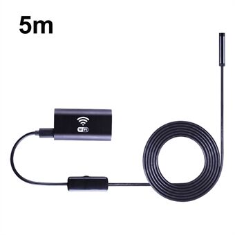 F99 WiFi Endoskop HD Inspektionskamera Trådlös Snakekamera med 5M Halvrörlig Kabel
