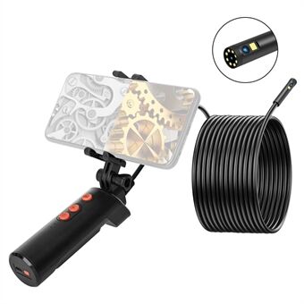 F280 10 m hård tråd 8 mm dubbel lins HD Handhållen WiFi industriendoskop Dimbar 9-LED vattentät rörinspektionskamera