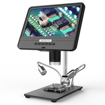ANDONSTAR AD208 1080P 5X-1200X Förstoringsmikroskop Justerbart digitalt mikroskop med 8,5-tum LCD-skärm (utan batteri)