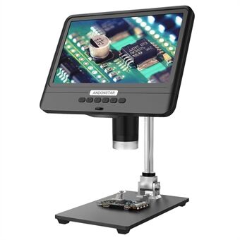 ANDONSTAR AD208 8,5 tum LCD-skärm 5X-1200X digitalt mikroskop justerbart mikroskop för reparation (batteri ingår)