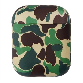 Kamouflagemönster PU-läder + PC-skyddsfodral för Apple AirPods med laddningsfodral (2019)