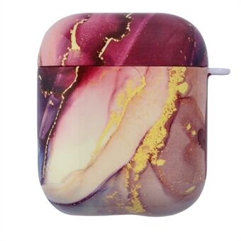 Marble Pattern PU Leather + PC-skyddande hörlursfodral för Apple AirPods med laddningsfodral (2019)