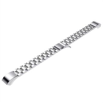 Lyx Tre pärlor Stainless Steel Strap med Folding Lås för Fitbit Alta