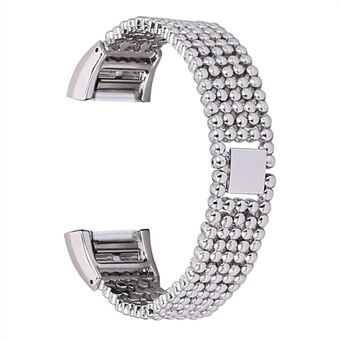 5 pärlor klockarmband i rostfritt Steel för Fitbit Charge 2