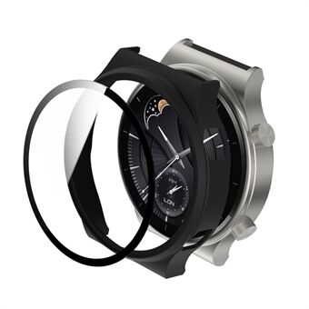 Smartwatch galvaniserad matt PC-ramskydd med härdat glas skärmskydd för Huawei Watch GT 2 Pro
