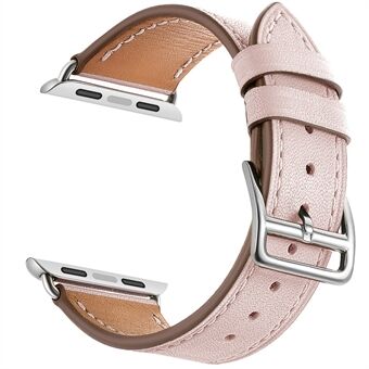Äkta läderbelagt Smart klockarmband för Apple Watch Series 6 / SE / 5/4 40mm / Series 3/2/1 38mm- Pink