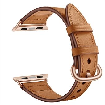 Kvalitet äkta läder klockarmband ersättning för Apple Watch Series 6 / SE / 5/4 40mm / Series 3/2/1 38mm