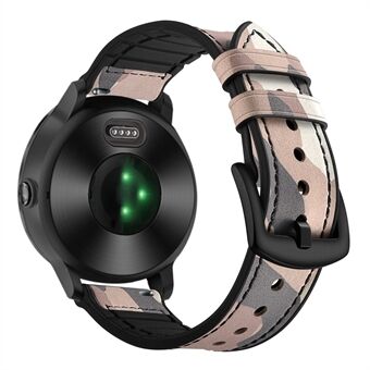 20mm Smart Watch-rem med äkta läderbelagd silikon för Garmin Vivoactive 3 / Vivomove HR