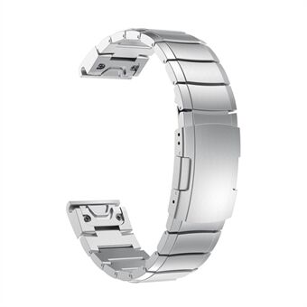 Armbandsur i rostfritt Steel med fjärilspänne för Garmin Fenix 6X - Silver