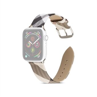 Geometriskt mönster Äkta läderklockbyteband för Apple Watch Series 1/2/3 42mm / Series 6 SE 5 4 44mm