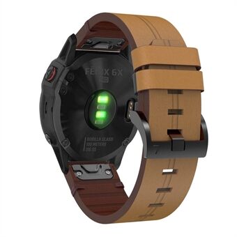 Äkta läder Smart Watch-ersättningsband för Garmin Fenix 6X - Brun