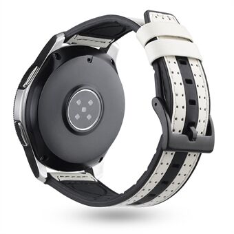 22mm kolfiber läderbelagt silikon klockarmband för Huawei Watch GT2 / Galaxy Watch 46mm etc.