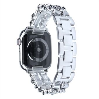 Metall + PU läder Smart Watch Band ersättning för Apple Watch Series 4/5/6 / SE 44mm / Series 1/2/3 42mm