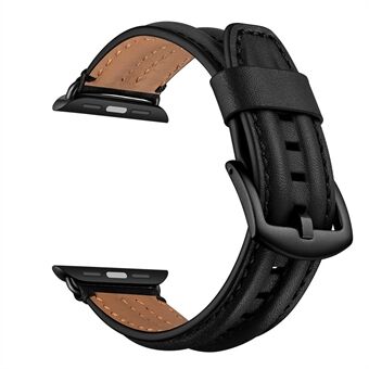 Snyggt toppskikt äkta läderklockarmband för Apple Watch Series 6 SE 5 4 40mm, Series 3/2/1 38mm