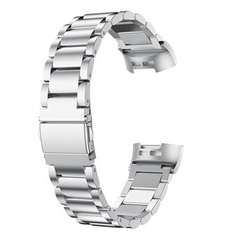 Rostfritt Steel Smart Watch-ersättningsrem för Fitbit Charge 3/4 - Silver