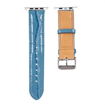 Crocodile Skin Split Leather Watch Band Strap Ersättning för Apple Watch Series 6 / SE / 5/4 40mm / Apple Watch Series 1/2/3 38mm