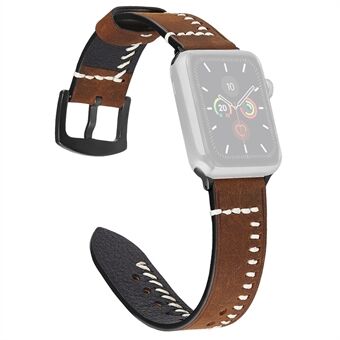 Äkta läderhandstyg klockarmband för Apple Watch Series 6 / SE / 5/4 40mm / Series 3/2/1 Watch 38mm