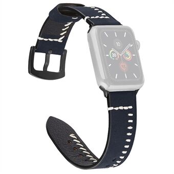 Handstygn stil äkta läderklockarmband för Apple Watch Series 6 / SE / 5/4 44mm, Series 3/2/1 42mm