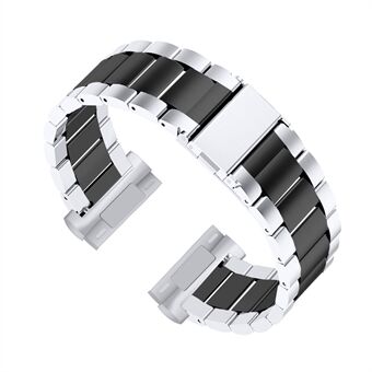 22,5 mm klockarmband i rostfritt Steel för Fitbit Versa 3 / Fitbit Sense - Silver / Svart / Silver