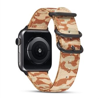 22mm TPU + PU kamouflage stil Nylon klockarmband för Apple Watch Series 1/2/3 38mm / Apple Watch Series 4 40mm